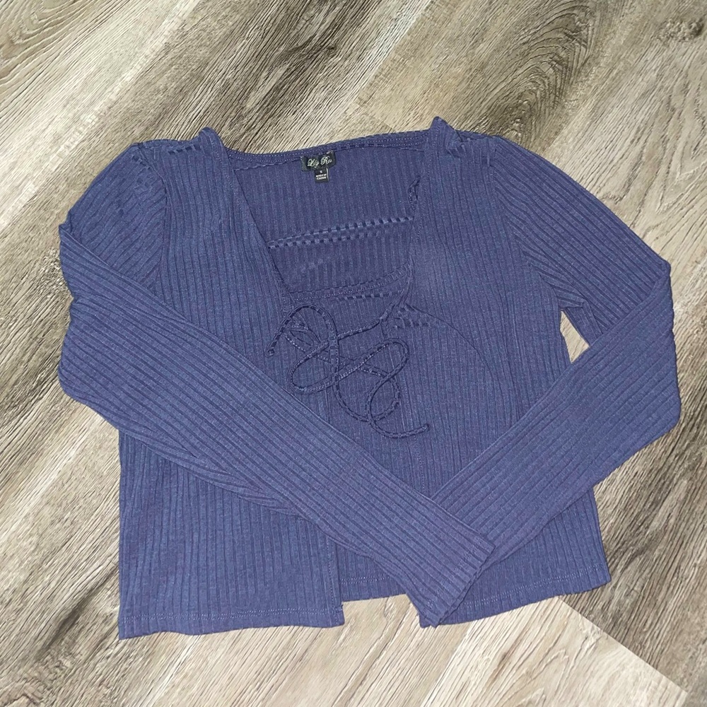 Ribbed tank with matching cardigan